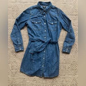 Wrangler Blue Long Sleeve Denim Dress